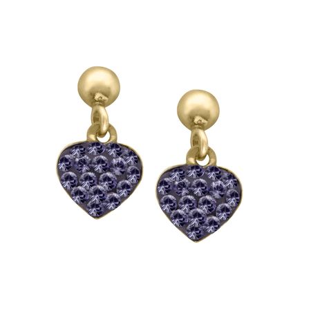 Heart Earrings with Swarovski Crystals