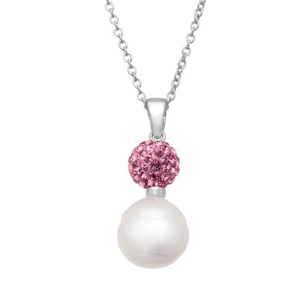 Pearl Drop Pendant with Swarovski Crystals