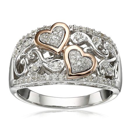 1/4 ct Diamond Two Heart Ring