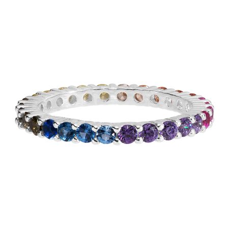 Rainbow Cubic Zirconia Ombré Band Ring