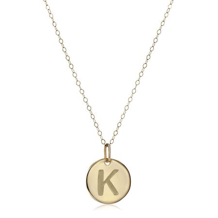 'K' Initial Disc Pendant