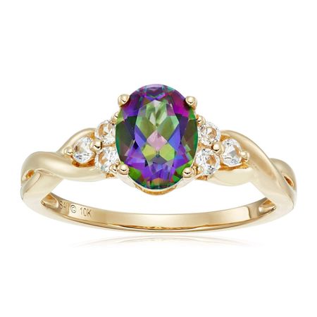 Mystic Fire Topaz & White Sapphire Ring
