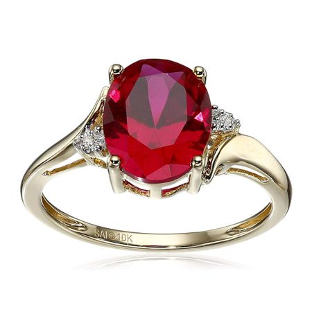 Oval Ruby Ring with Diamonds