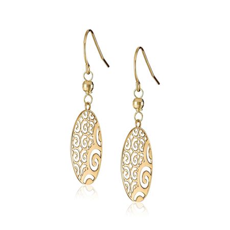 Oval Swirl Drop Earrings