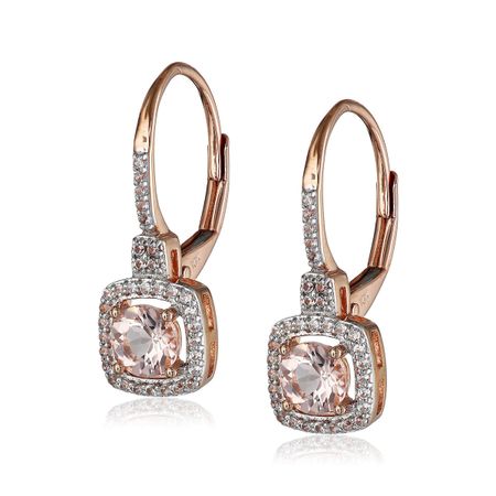 Morganite & White Sapphire Drop Earrings