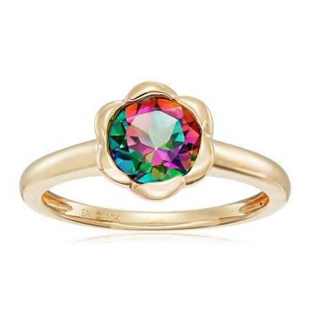 Mystic Topaz Flower Ring