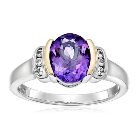 Two-Tone Amethyst & White Topaz Ring