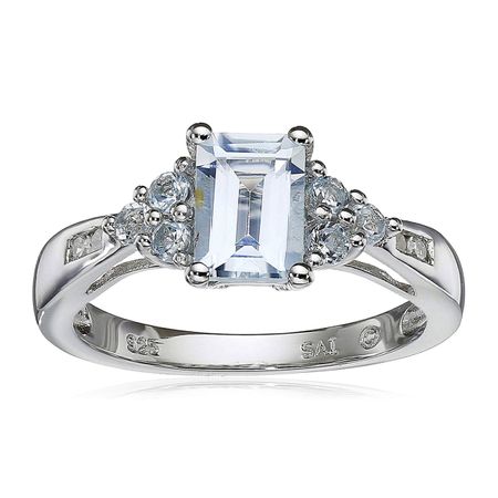 Aquamarine & Blue Topaz Ring with Diamonds