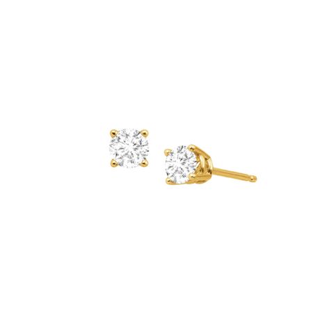 1/2 ct Diamond Stud Earrings, Yellow