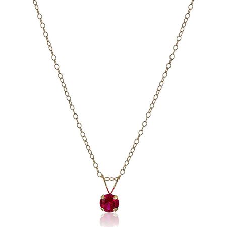 Girl's 5 mm Ruby Birthstone Pendant