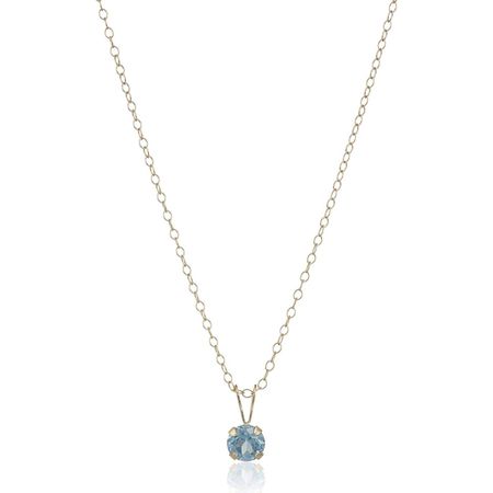 Girl's 5 mm Aquamarine Birthstone Pendant
