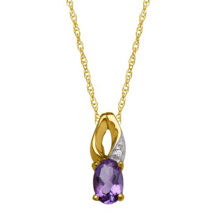 3/8 ct Amethyst Pendant with Diamond