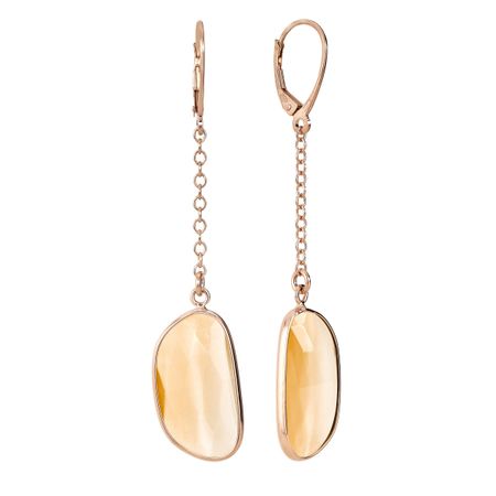 Peach Quartz Drop Earrings