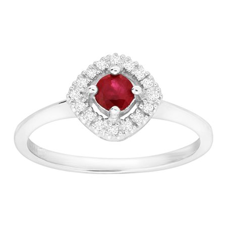 1/3 ct Ruby Ring with Diamonds