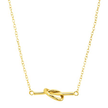 Love Knot Bar Necklace, Yellow