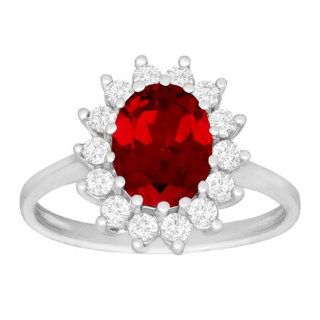 2 7/8 ct Ruby & White Sapphire Ring