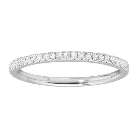 1/10 ct Diamond Wedding Band Ring, White