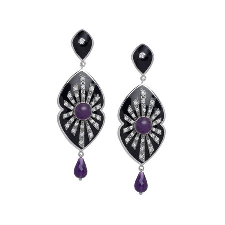 Amethyst Energy Star Earrings