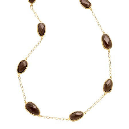 Smokey Quartz Station Necklace