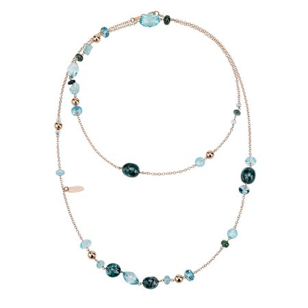 Blue Quartz Gemstone Long Necklace