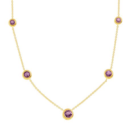 2 1/5 ct Amethyst Station Necklace