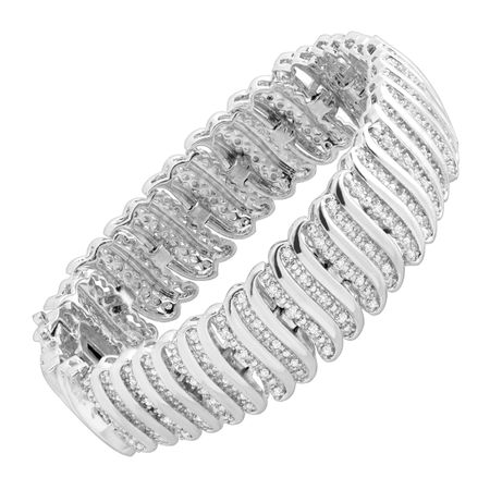 2 ct Diamond 'S' Link Tennis Bracelet, White