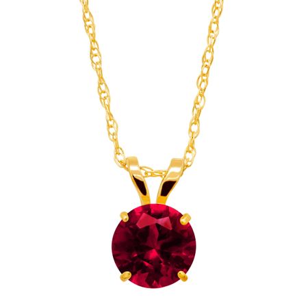 1 ct Ruby Round-Cut Solitaire Pendant