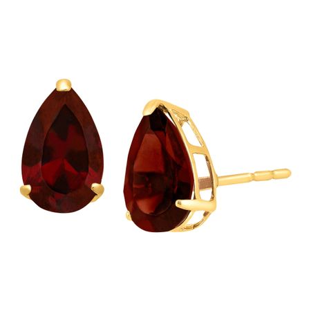 2 ct Pear-Cut Garnet Stud Earrings