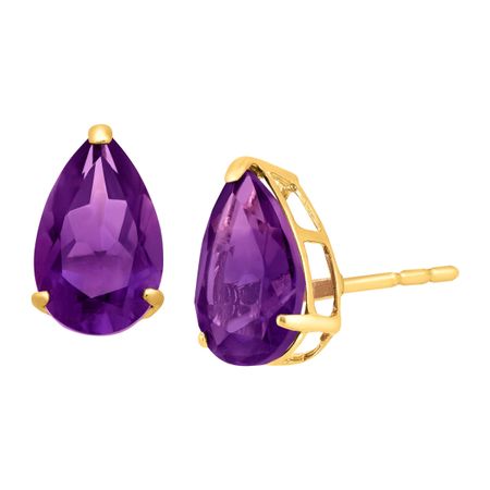 1 1/3 ct Pear-Cut Amethyst Stud Earrings