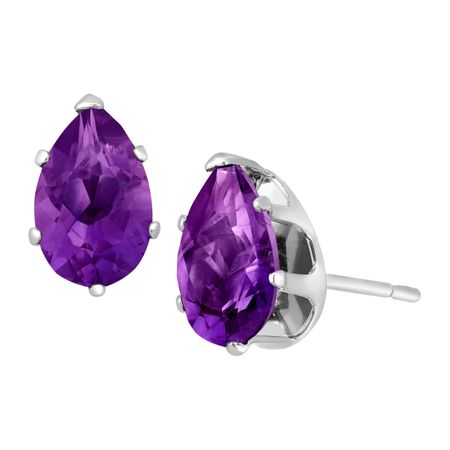 1 1/3 ct Amethyst Pear-Cut Stud Earrings