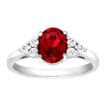 1 7/8 ct Ruby & White Topaz Ring
