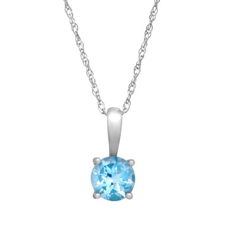 1/2 ct Round-Cut Swiss Blue Topaz Pendant