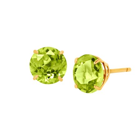 2 ct Peridot Round-Cut Stud Earrings