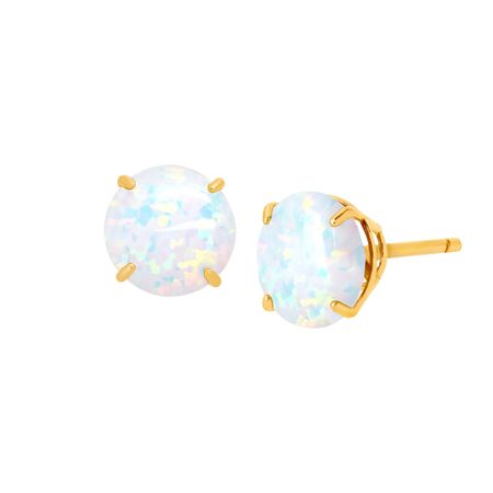 5/8 ct Opal Round-Cut Stud Earrings