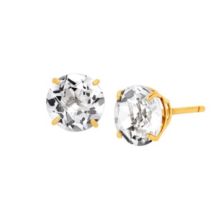 2 1/8 ct White Topaz Round-Cut Stud Earrings