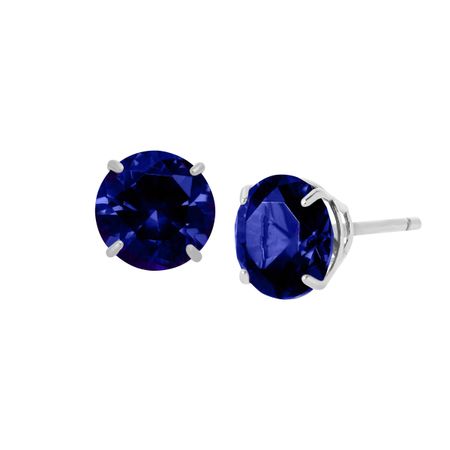 2 ct Sapphire Round-Cut Stud Earrings