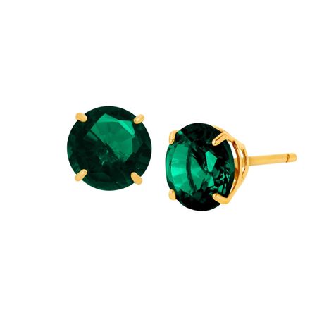 1 1/2 ct Emerald Round-Cut Stud Earrings