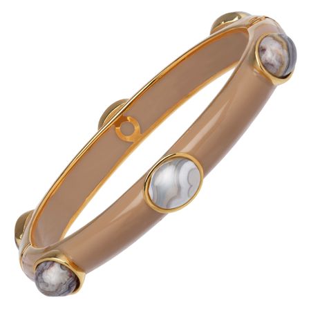 Lace Agate Six-Stone Bangle