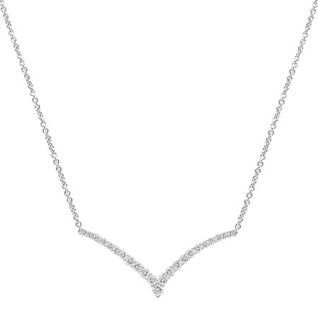 1 1/2 ct White Sapphire Chevron Necklace