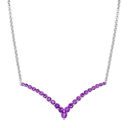 1 1/8 ct Amethyst Chevron Necklace