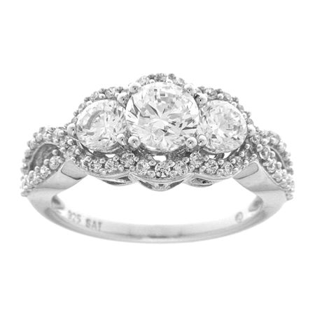 Trio Engagement Ring with Swarovski Zirconia