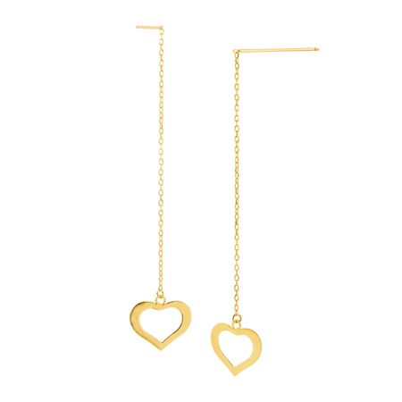 Open Heart Threader Earrings