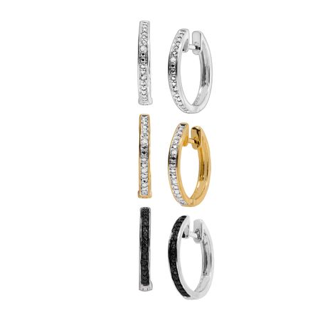 Hoop Earring Set with Diamonds