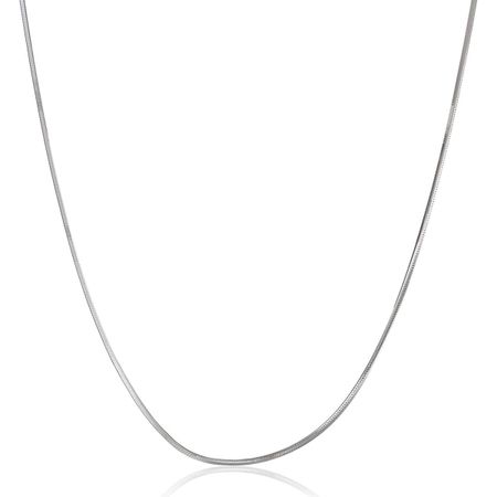 Snake Chain Necklace, White, 20