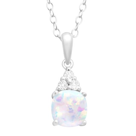 1/2 ct Opal & White Topaz Pendant
