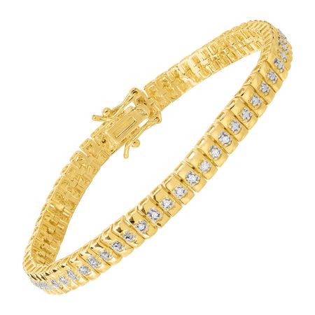 1/10 ct Diamond Line Bracelet, Yellow