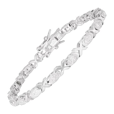 'XO' Tennis Bracelet with Diamonds