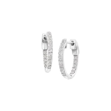 1/4 ct Diamond Hoop Earrings, White