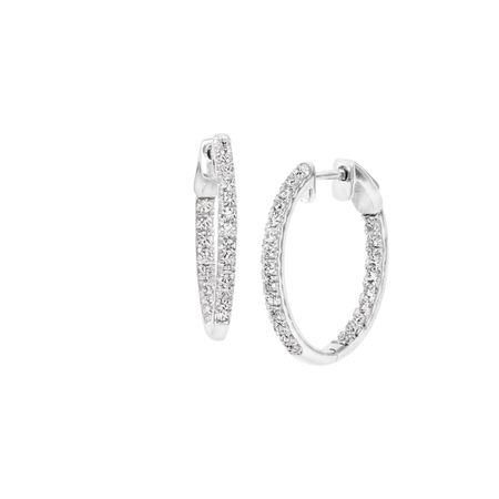 1/2 ct Diamond Hoop Earrings, White