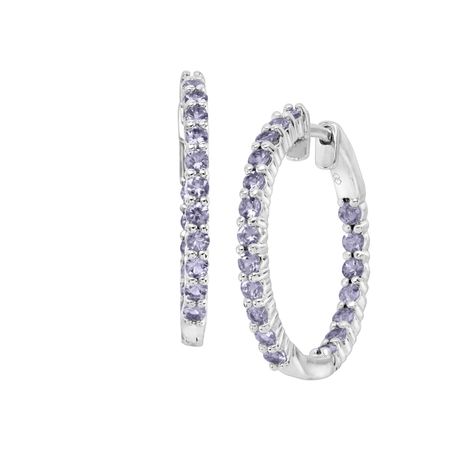Tanzanite Front-Back Hoop Earrings